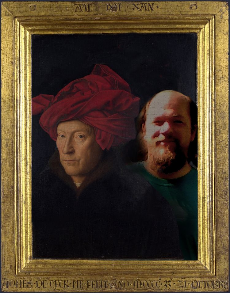 World's Firster Selfie - 3 days of sitting there while van Eyck painted and he never once offered George a cool turban.