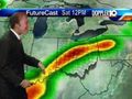 Nobody does the weather like Neal (and that's a good thing). - Neal never took his meteorologist job seriously. This was one of the tamer weather systems he had fun with. You should see what he can do with a tropical depression.  Also note that Chicago will be moved and become the entire state of Ohio.